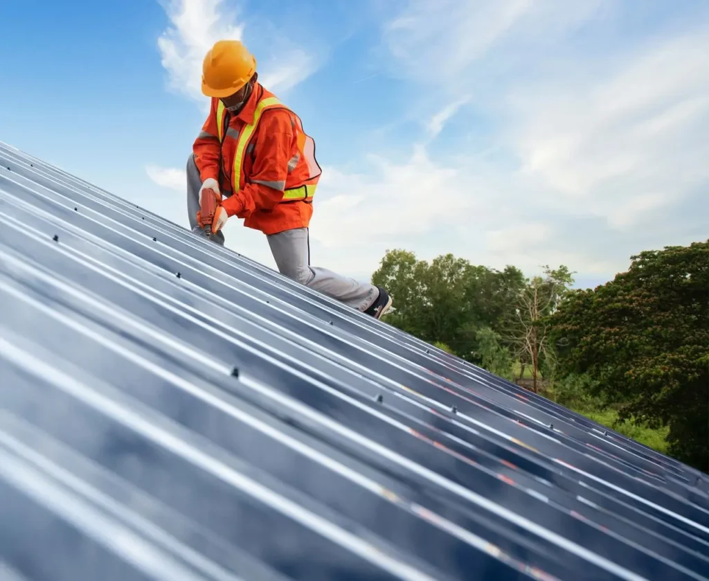 Highland Homes Roofing - Working on roof